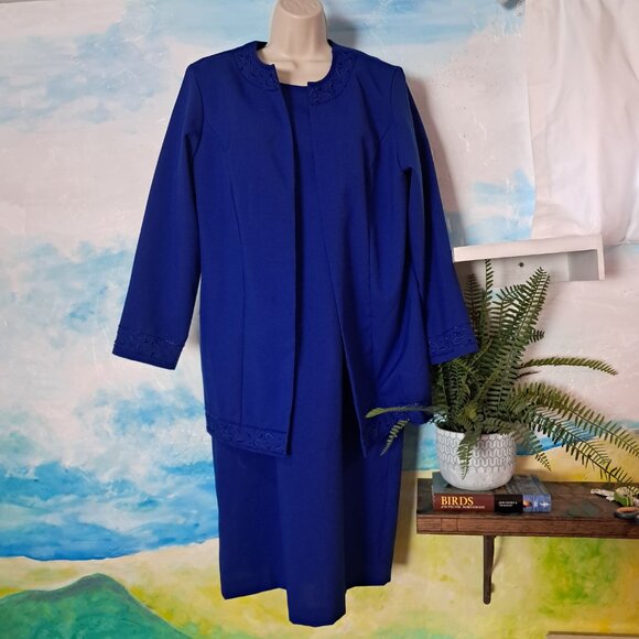 Anthony Richards size 12 cobalt 2-piece dress, LIKE NEW CONDITION - Picture 1 of 8